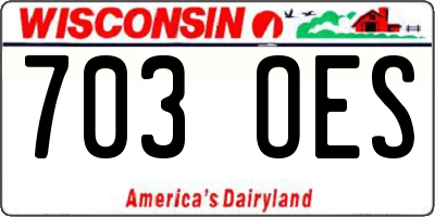 WI license plate 703OES