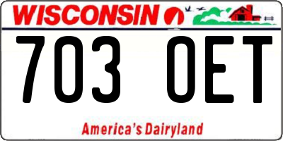 WI license plate 703OET