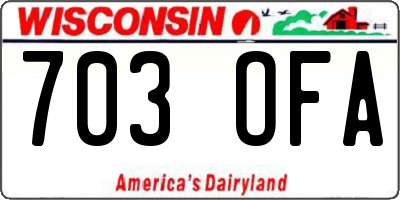 WI license plate 703OFA
