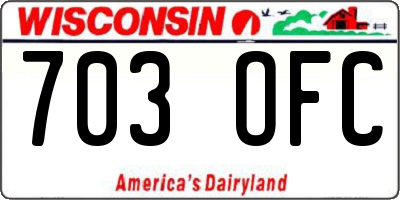 WI license plate 703OFC