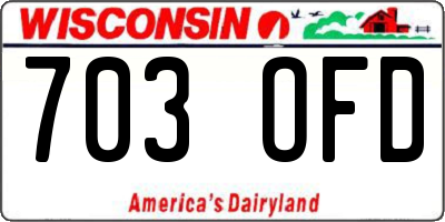 WI license plate 703OFD