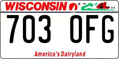 WI license plate 703OFG