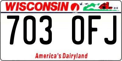 WI license plate 703OFJ