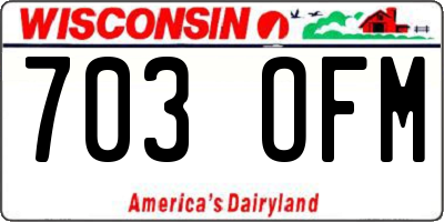 WI license plate 703OFM