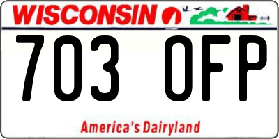 WI license plate 703OFP