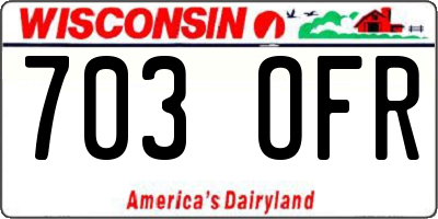 WI license plate 703OFR