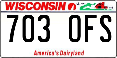 WI license plate 703OFS