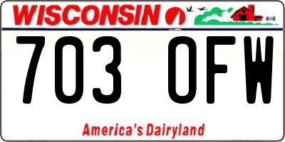 WI license plate 703OFW
