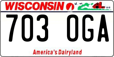 WI license plate 703OGA