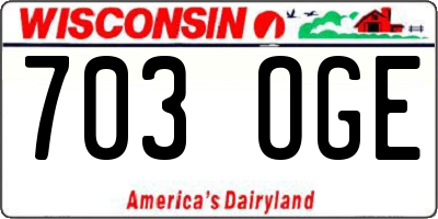 WI license plate 703OGE