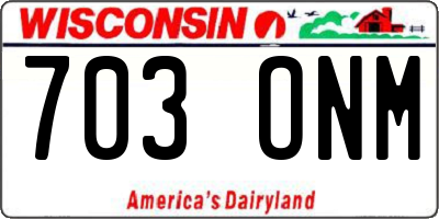 WI license plate 703ONM