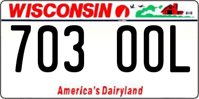 WI license plate 703OOL