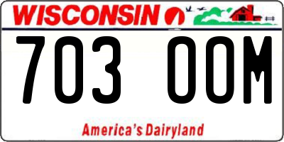 WI license plate 703OOM