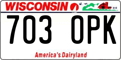 WI license plate 703OPK