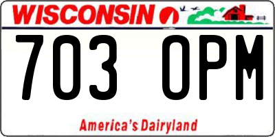 WI license plate 703OPM