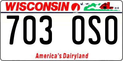 WI license plate 703OSO