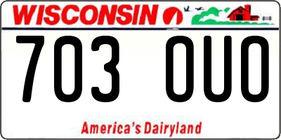WI license plate 703OUO
