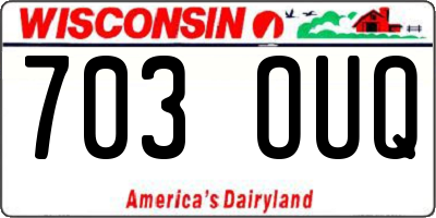 WI license plate 703OUQ