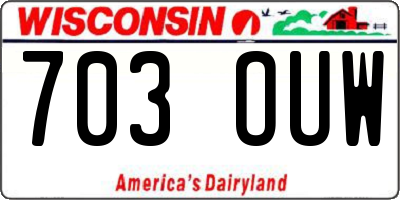 WI license plate 703OUW