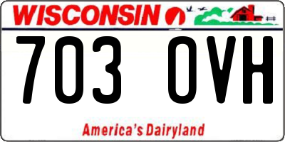 WI license plate 703OVH