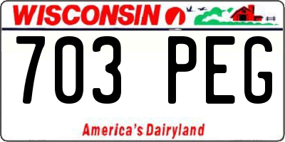 WI license plate 703PEG