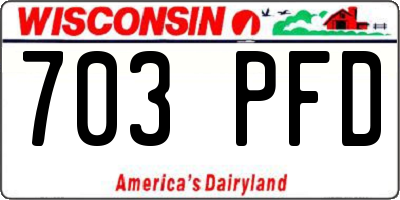 WI license plate 703PFD