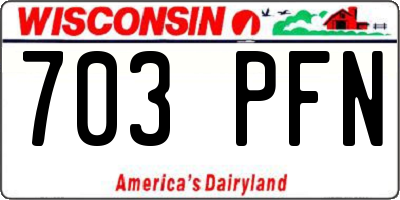 WI license plate 703PFN