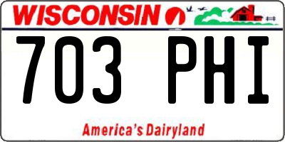 WI license plate 703PHI