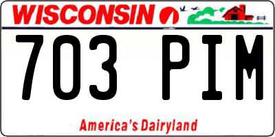 WI license plate 703PIM