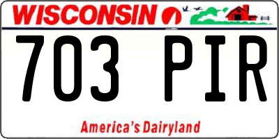WI license plate 703PIR
