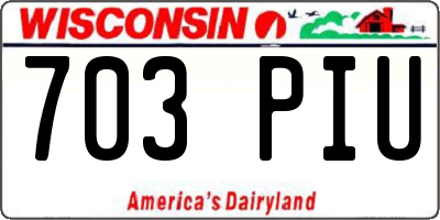 WI license plate 703PIU