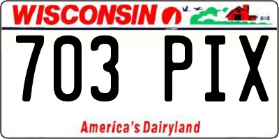 WI license plate 703PIX