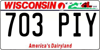 WI license plate 703PIY
