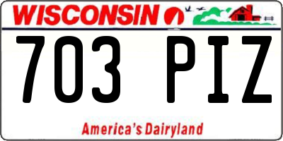 WI license plate 703PIZ