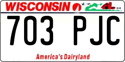 WI license plate 703PJC