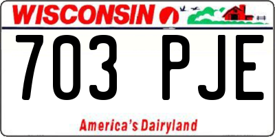 WI license plate 703PJE