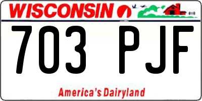 WI license plate 703PJF