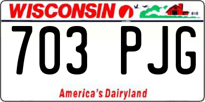 WI license plate 703PJG