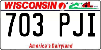 WI license plate 703PJI