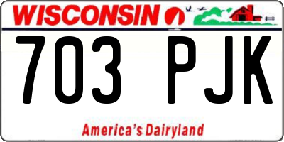 WI license plate 703PJK