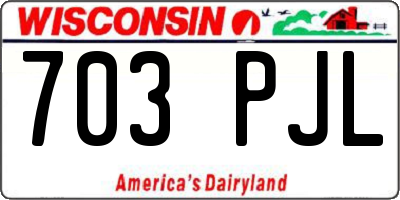 WI license plate 703PJL