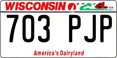 WI license plate 703PJP