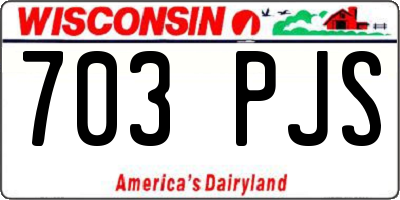 WI license plate 703PJS