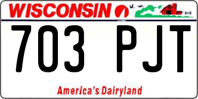 WI license plate 703PJT