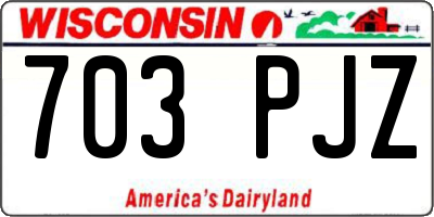 WI license plate 703PJZ