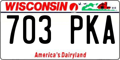 WI license plate 703PKA