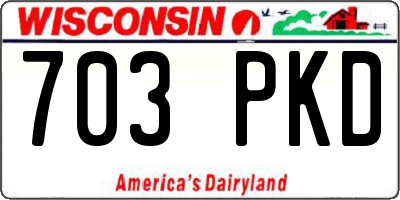 WI license plate 703PKD