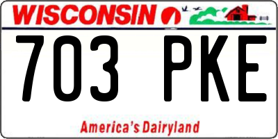 WI license plate 703PKE
