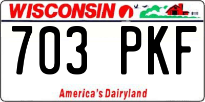 WI license plate 703PKF