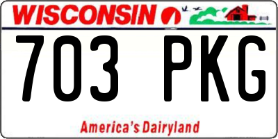 WI license plate 703PKG